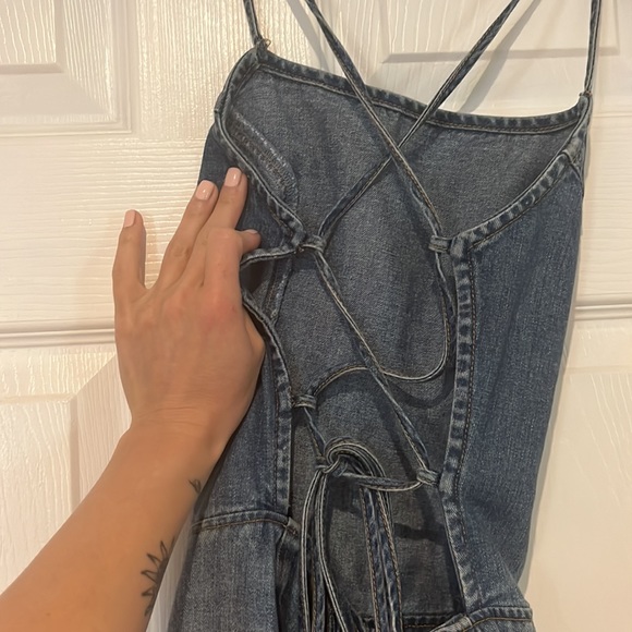Vintage Jean genie lace up denim jumpsuit xs - Picture 4 of 8
